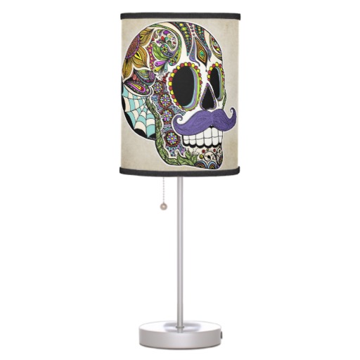 sugar skull lamp photo - 5