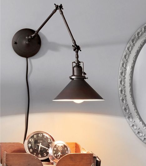 swing arm wall lamp plug in photo - 8