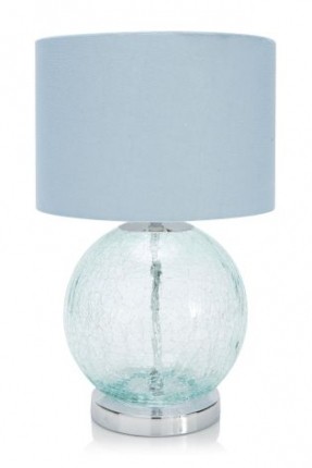 teal glass lamp photo - 3