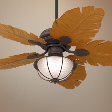 tropical leaf ceiling fan photo - 4