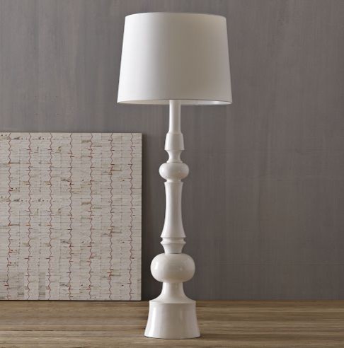 turned wood floor lamp photo - 1