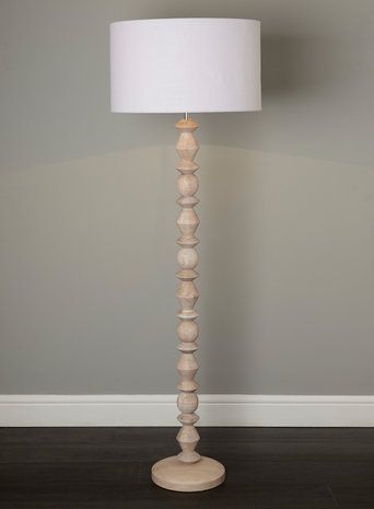 turned wood floor lamp photo - 2