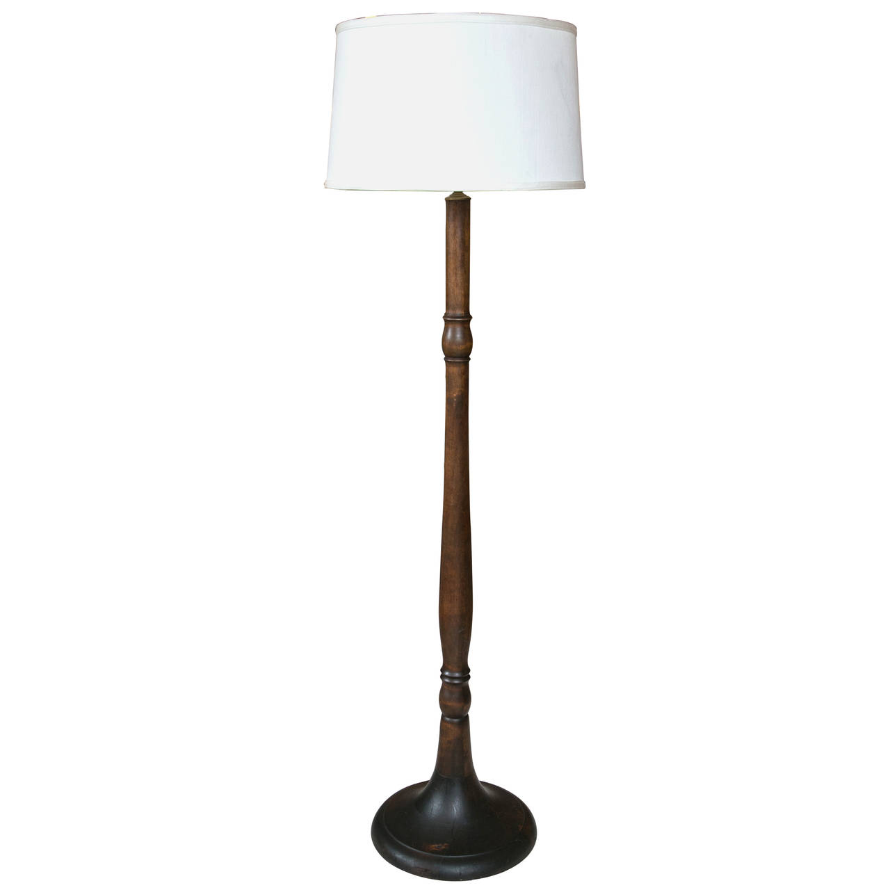 turned wood floor lamp photo - 9