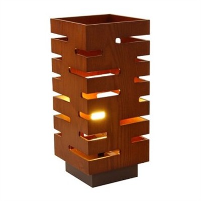 turned wood lamp photo - 5