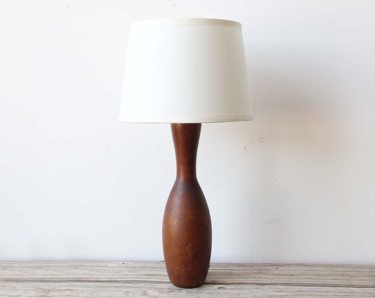 turned wood lamp photo - 7