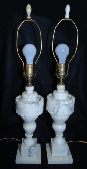 vintage alabaster lamps photo - 4