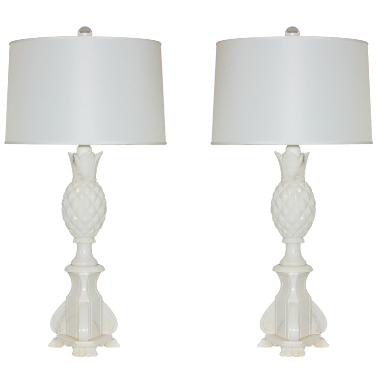 vintage alabaster lamps photo - 6