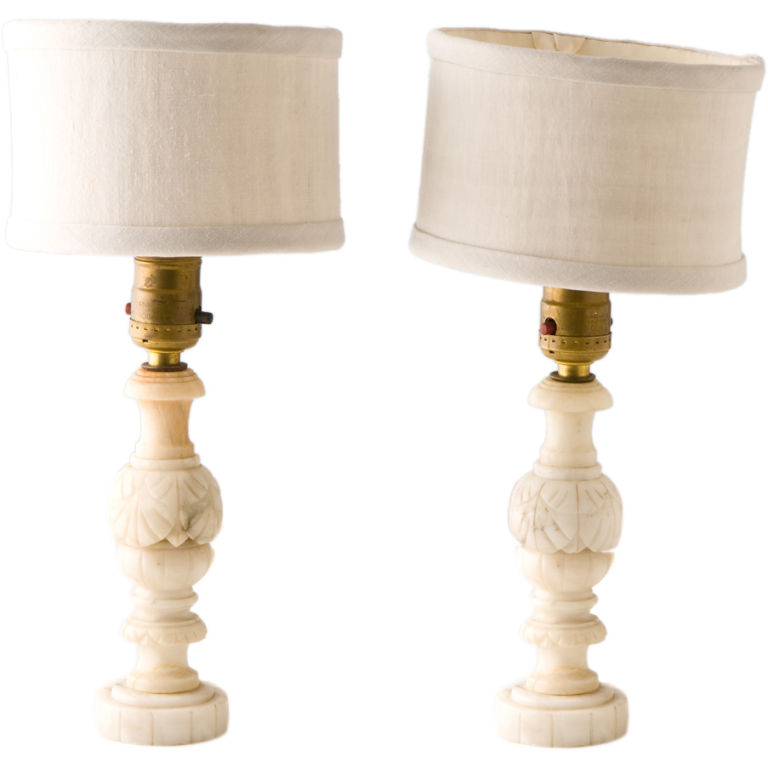 vintage alabaster lamps photo - 8