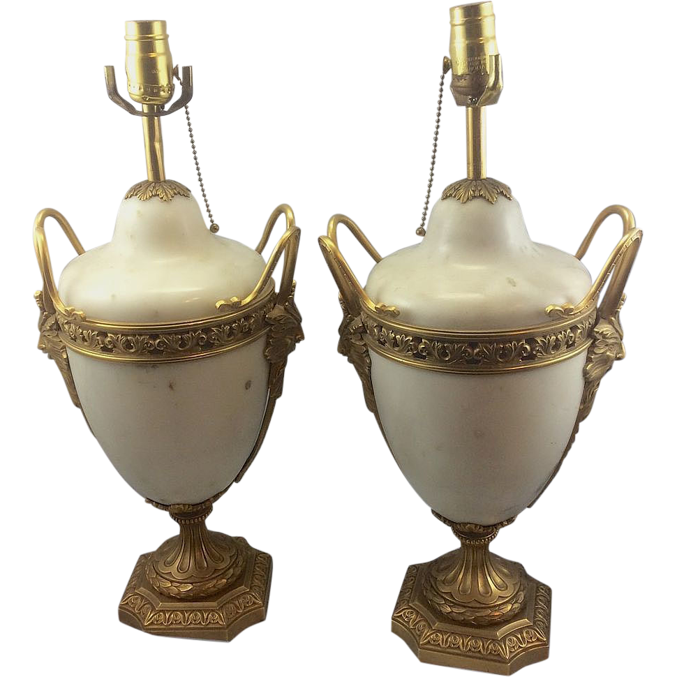 vintage alabaster lamps photo - 9