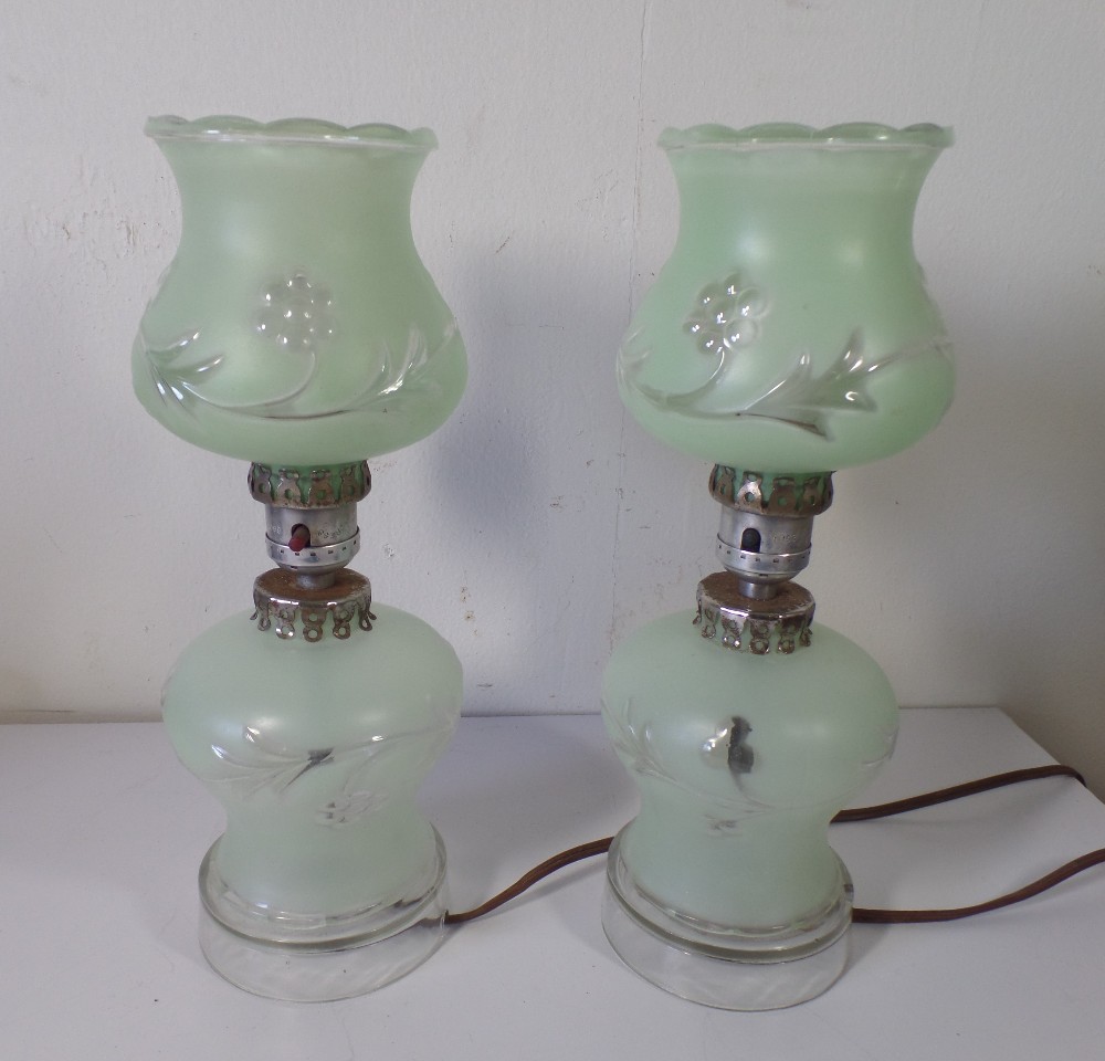 vintage glass table lamps photo - 3