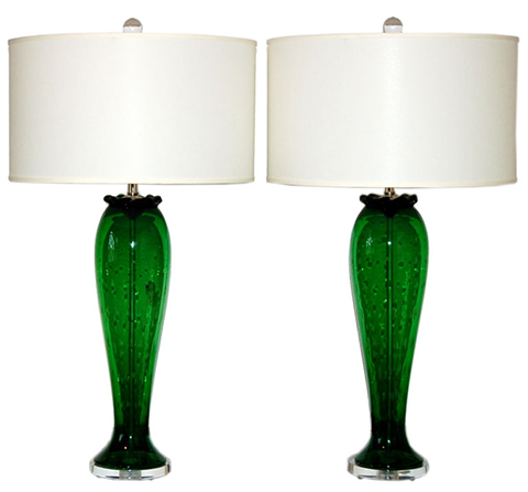 vintage glass table lamps photo - 5