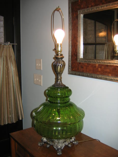 vintage glass table lamps photo - 6