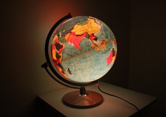 vintage globe lamp photo - 2