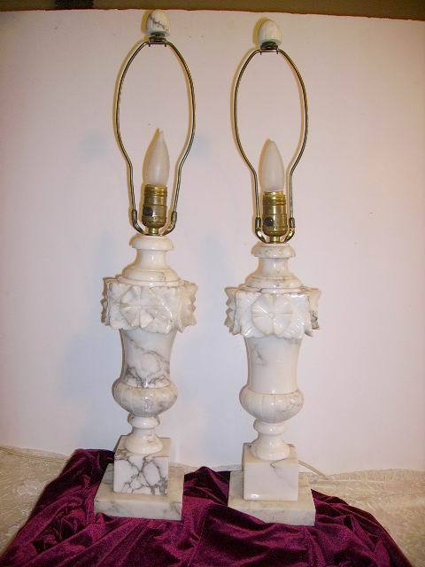 vintage marble lamps photo - 3