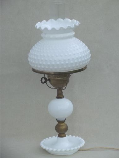 vintage milk glass lamps photo - 2