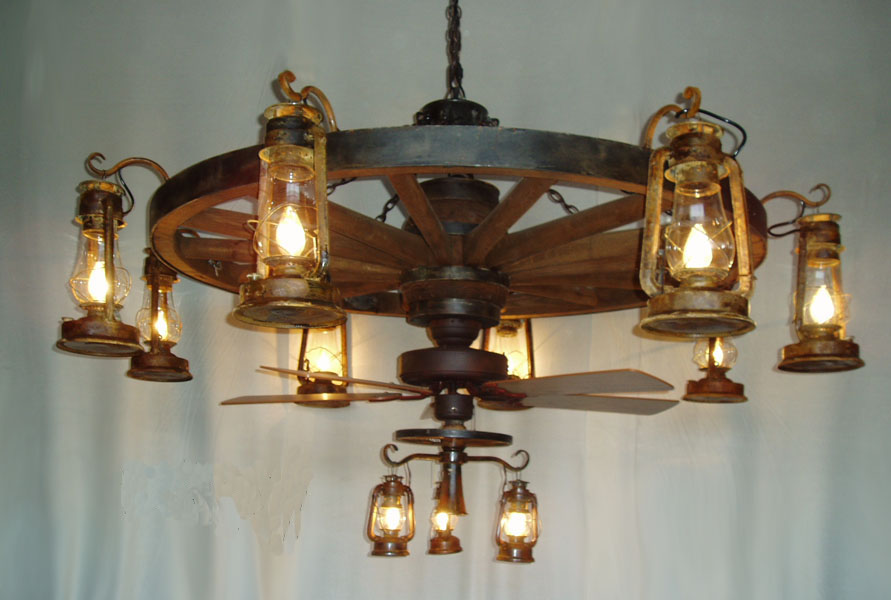 wagon wheel ceiling fan photo - 1