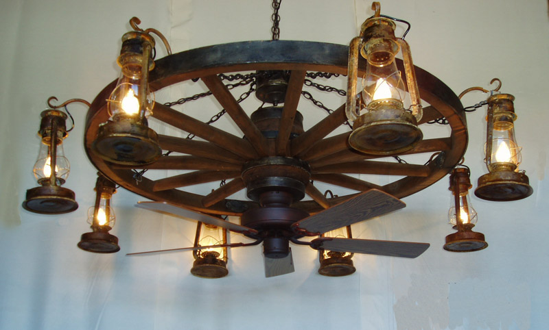 wagon wheel ceiling fan photo - 2