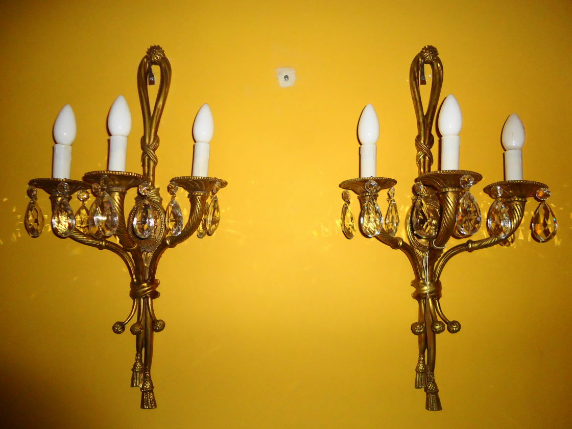 wall lights antique brass photo - 1