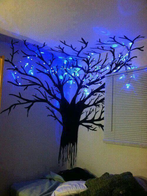 wall tree lights photo - 10