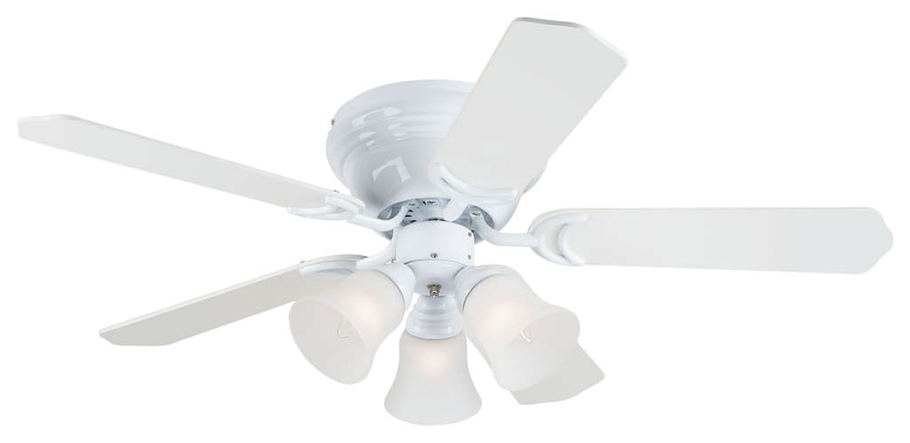 white ceiling fan no light photo - 1