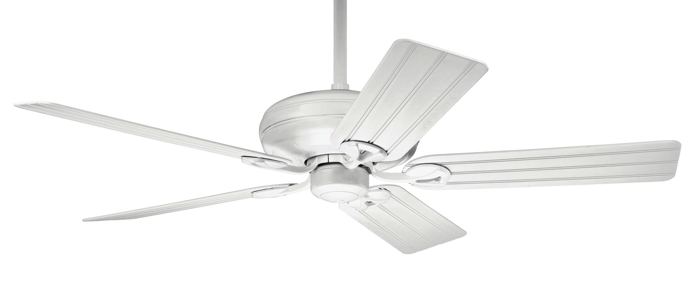 white ceiling fan no light photo - 5