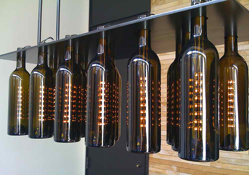 wine bottle ceiling light photo - 3