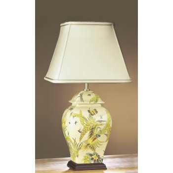 yellow ceramic table lamp photo - 7